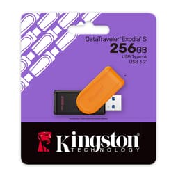 Memoria Flash USB Kingston DataTraveler Exodia S, 256GB, interfaz: USB 3.2 Gen 1, Naranja 2